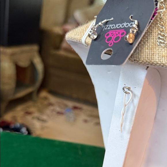 Blue and Silver Heart Necklace and Earrings - Picture 3 of 5